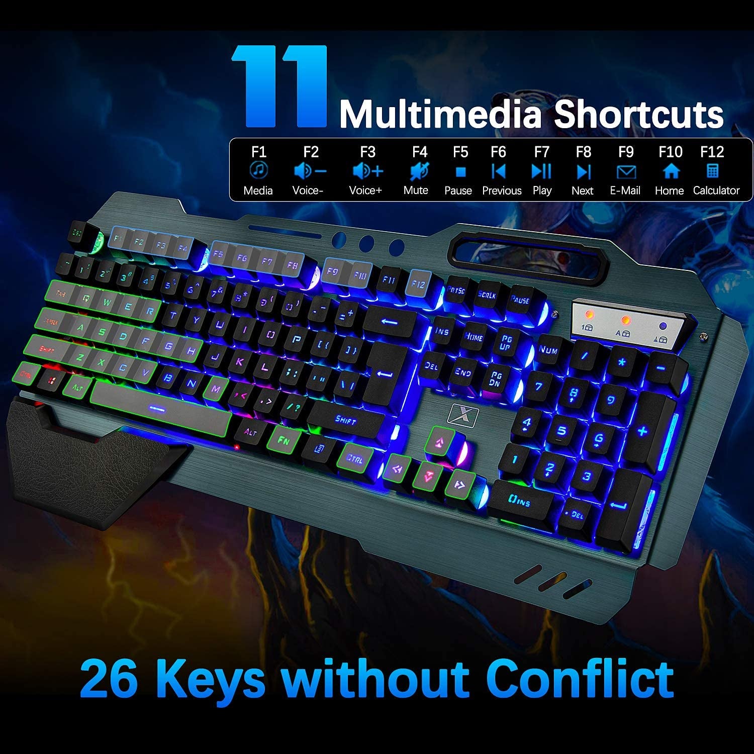 Wireless Gaming Rainbow Nion Keyboard and Mouse