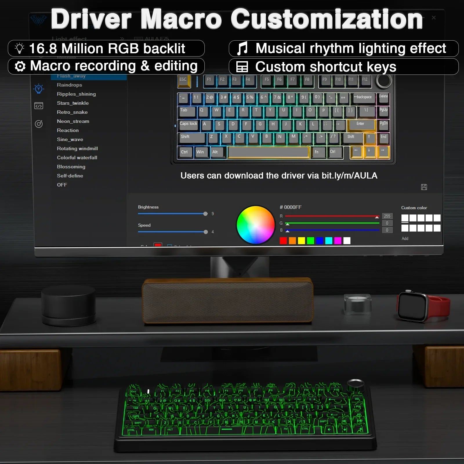 F75 Wireless Gaming Mechanical Keyboard RGB Light Customized