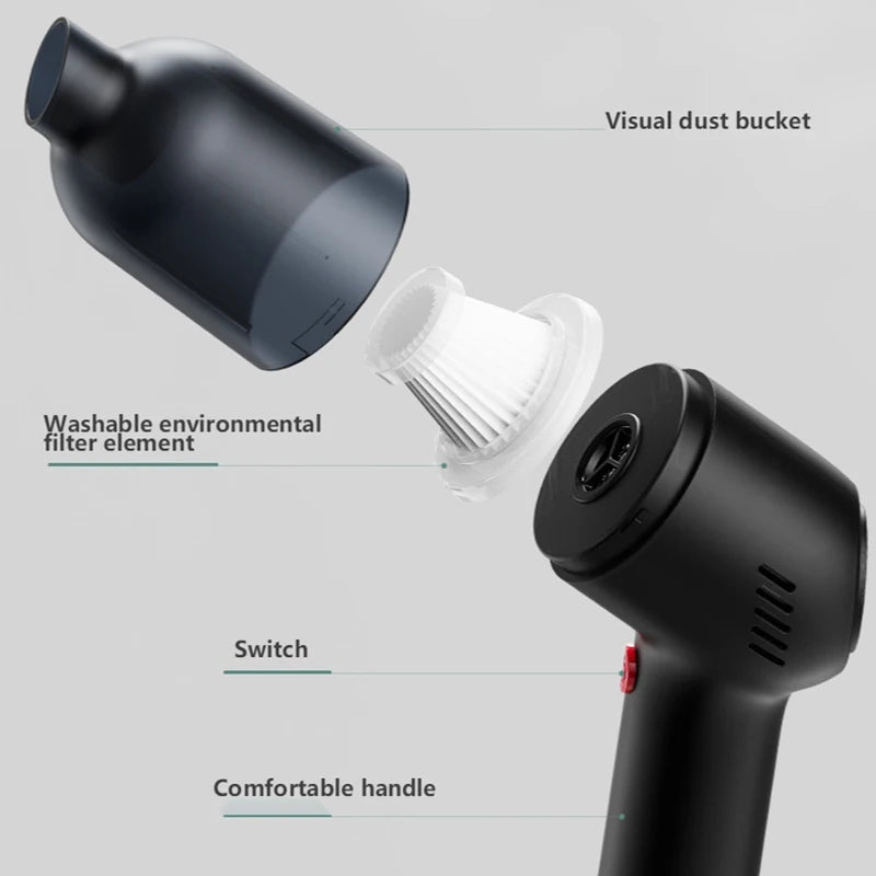 Wireless Mini Handheld Vacuum Cleaner 8000Pa 120W0