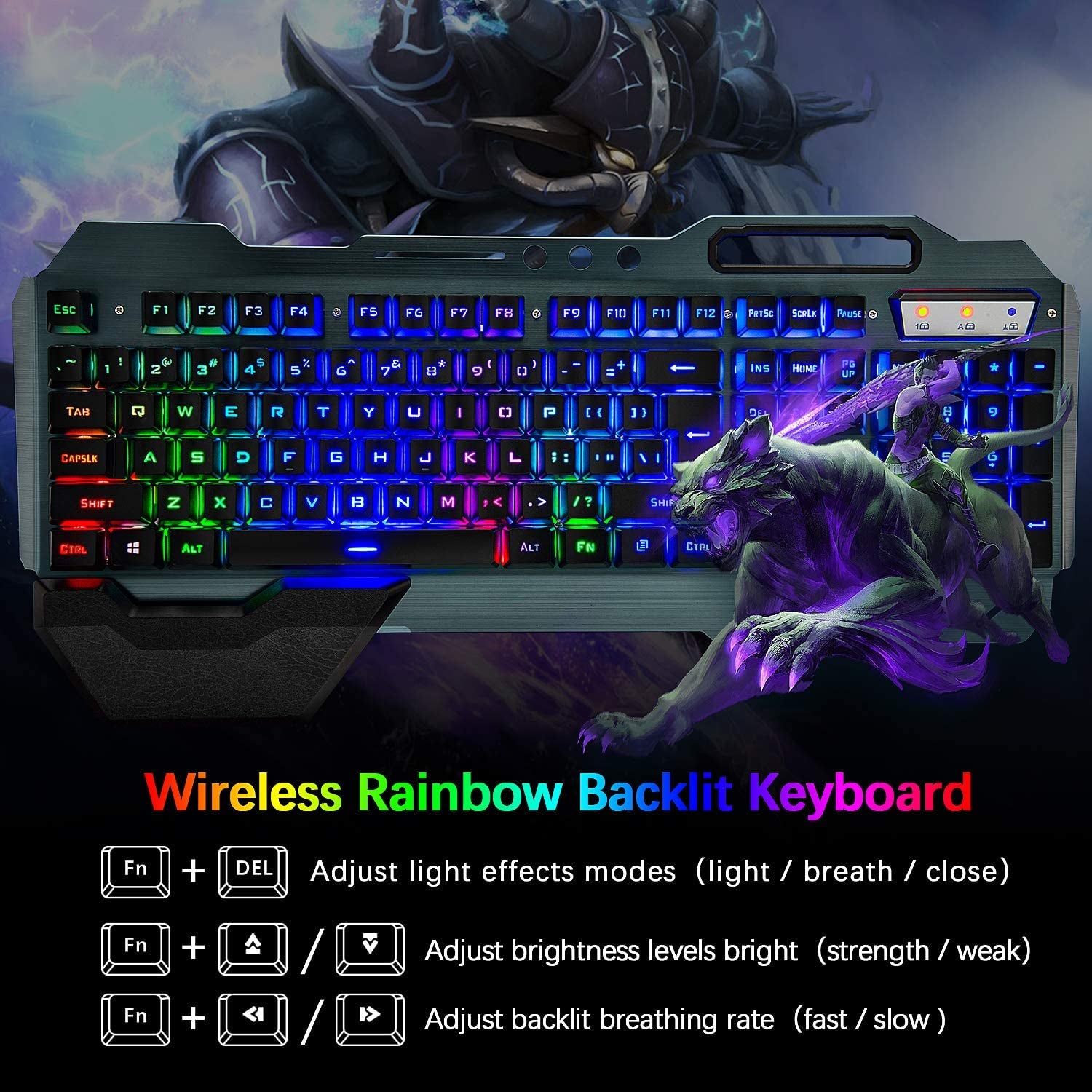 Wireless Gaming Rainbow Nion Keyboard and Mouse