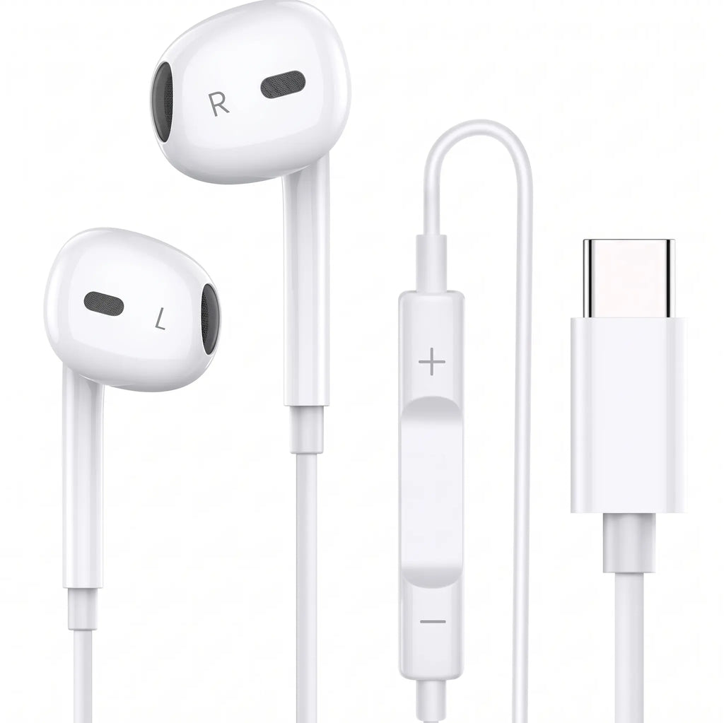 Wired Earphones, Music Earbuds, Portable Wired Earplugs with Microphone and Volume Contro, Universalin-Ear Headphones for Type C Devices and Android