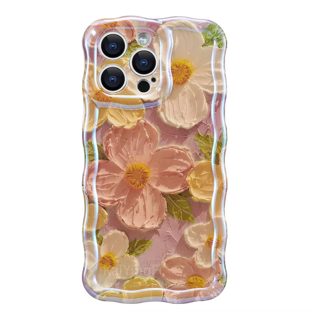 Stylish Phone Case for Iphone Retro Oil Painting Flower