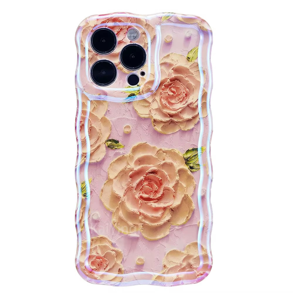 Stylish Phone Case for Iphone Retro Oil Painting Flower