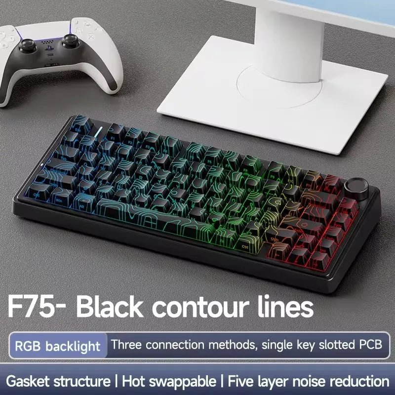 F75 Wireless Gaming Mechanical Keyboard RGB Light Customized 