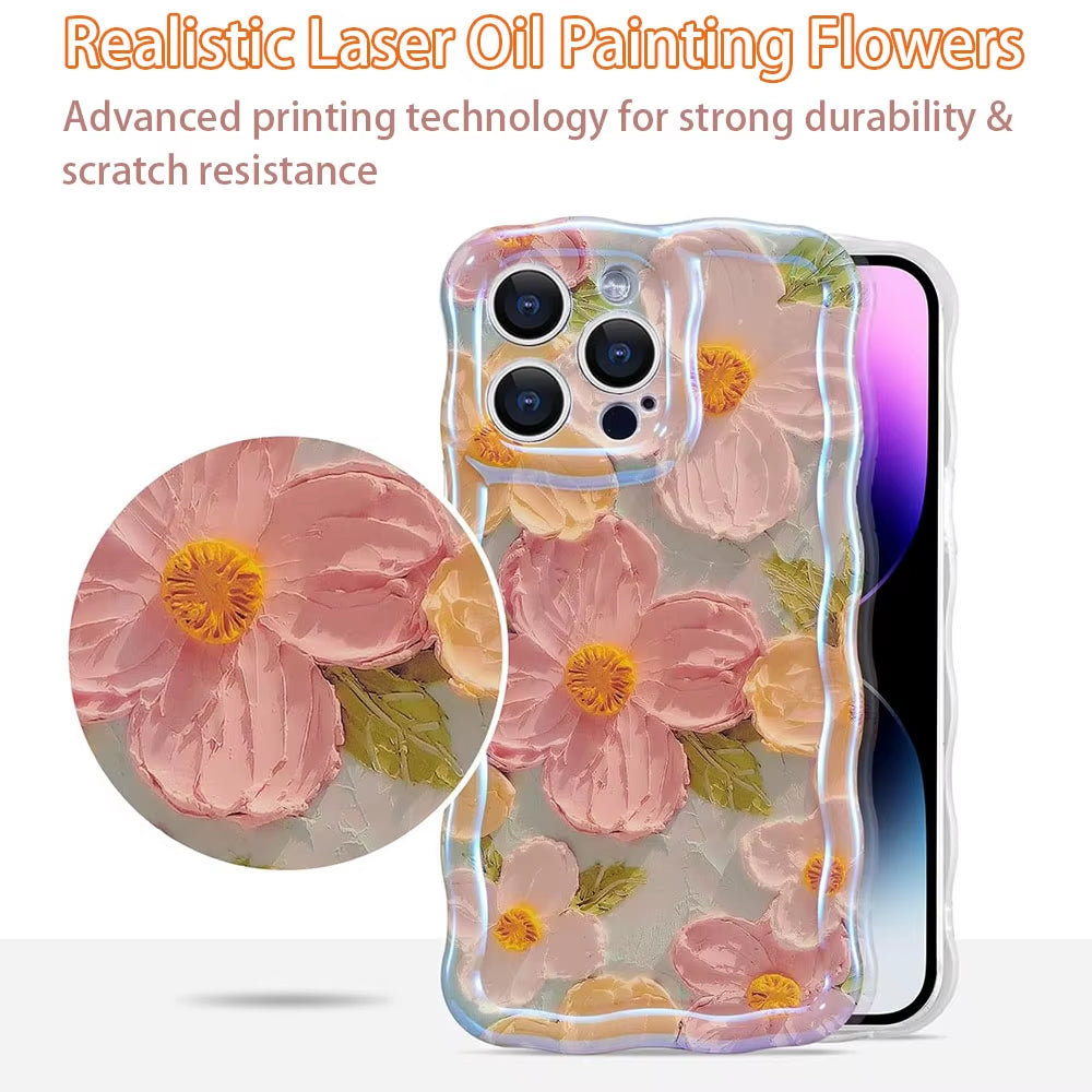 Stylish Phone Case for Iphone Retro Oil Painting Flower