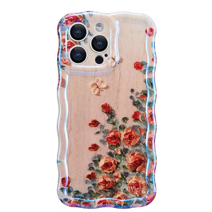 Stylish Phone Case for Iphone Retro Oil Painting Flower
