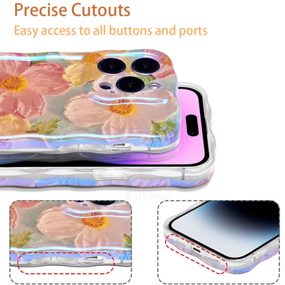 Stylish Phone Case for Iphone Retro Oil Painting Flower