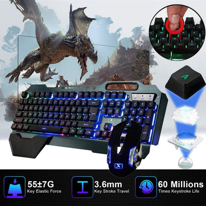 Wireless Gaming Rainbow Nion Keyboard and Mouse