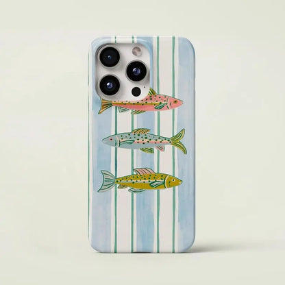 Sardines Coastal Retro Stripe 2-in-1 Phone Case - Durable &amp; Stylish Protection for iPhone 11-17 Series - Perfect Gift for Friends!