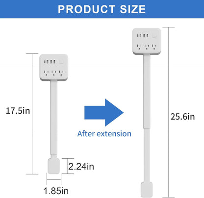 Electrical Outlet Extender Stick 18-28 Extendable Power Strip