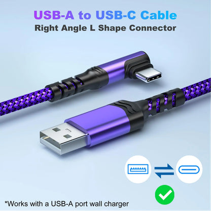 USB to USB C 90 Degrees Fast Charging Cable