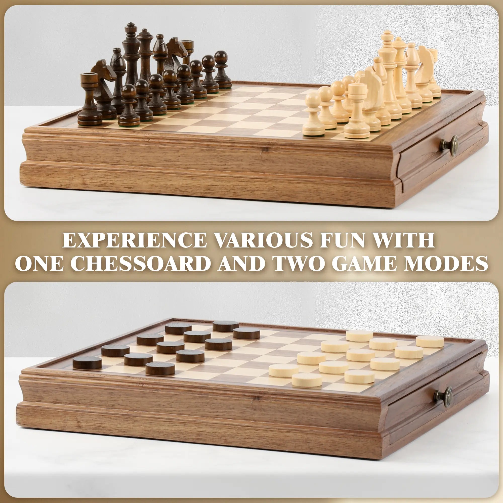 Black Walnut Chess Retro Drawer