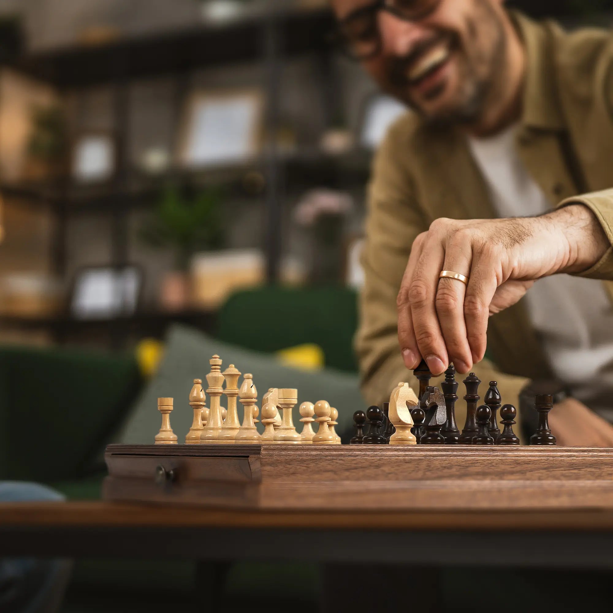 Black Walnut Chess Retro Drawer