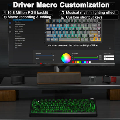 F75 Wireless Gaming Mechanical Keyboard RGB Light Customized 