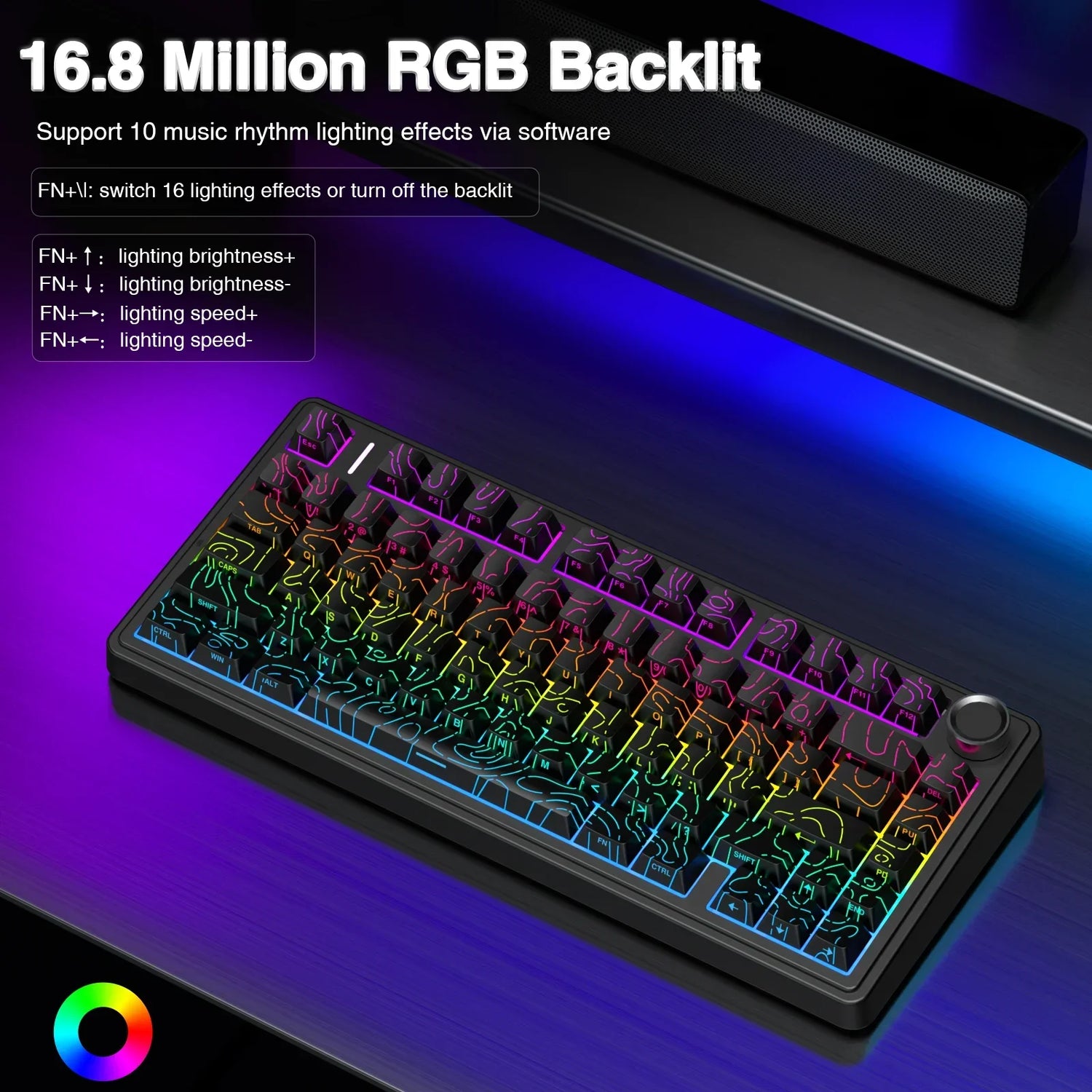 F75 Wireless Gaming Mechanical Keyboard RGB Light Customized 