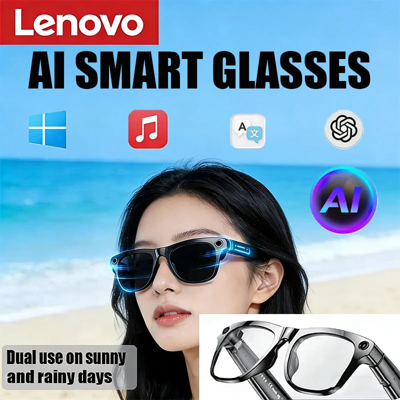 AI Smart Bluetooth Glasses 1080 HD Camera Glasses Real-Time Translation Voice Calling Music LED Display Outdoor Travel