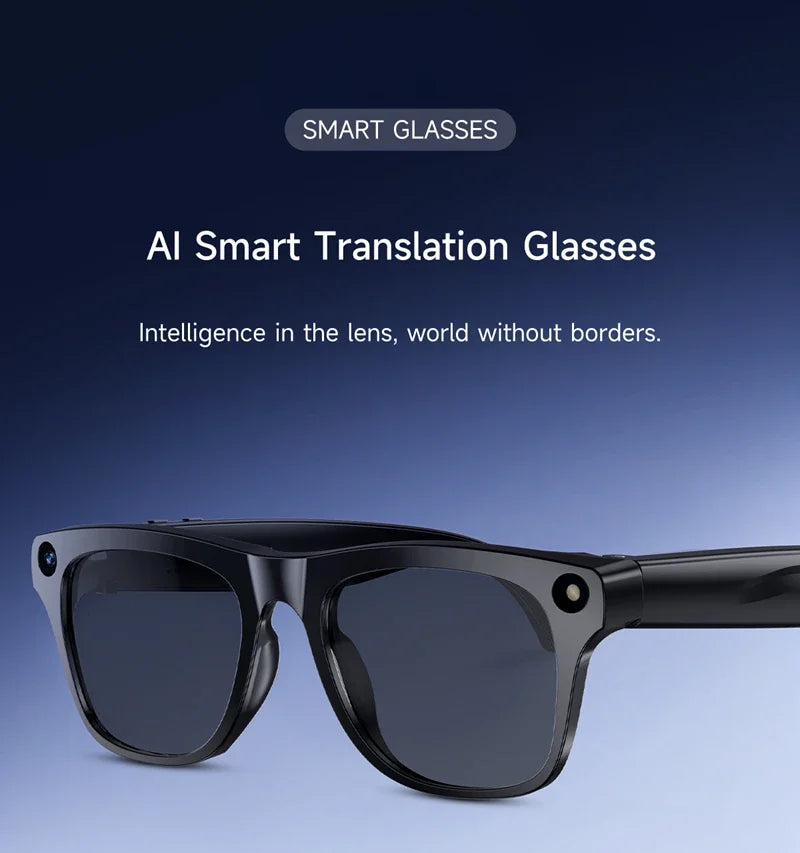 AI Smart Bluetooth Glasses 1080 HD Camera Glasses Real-Time Translation Voice Calling Music LED Display Outdoor Travel