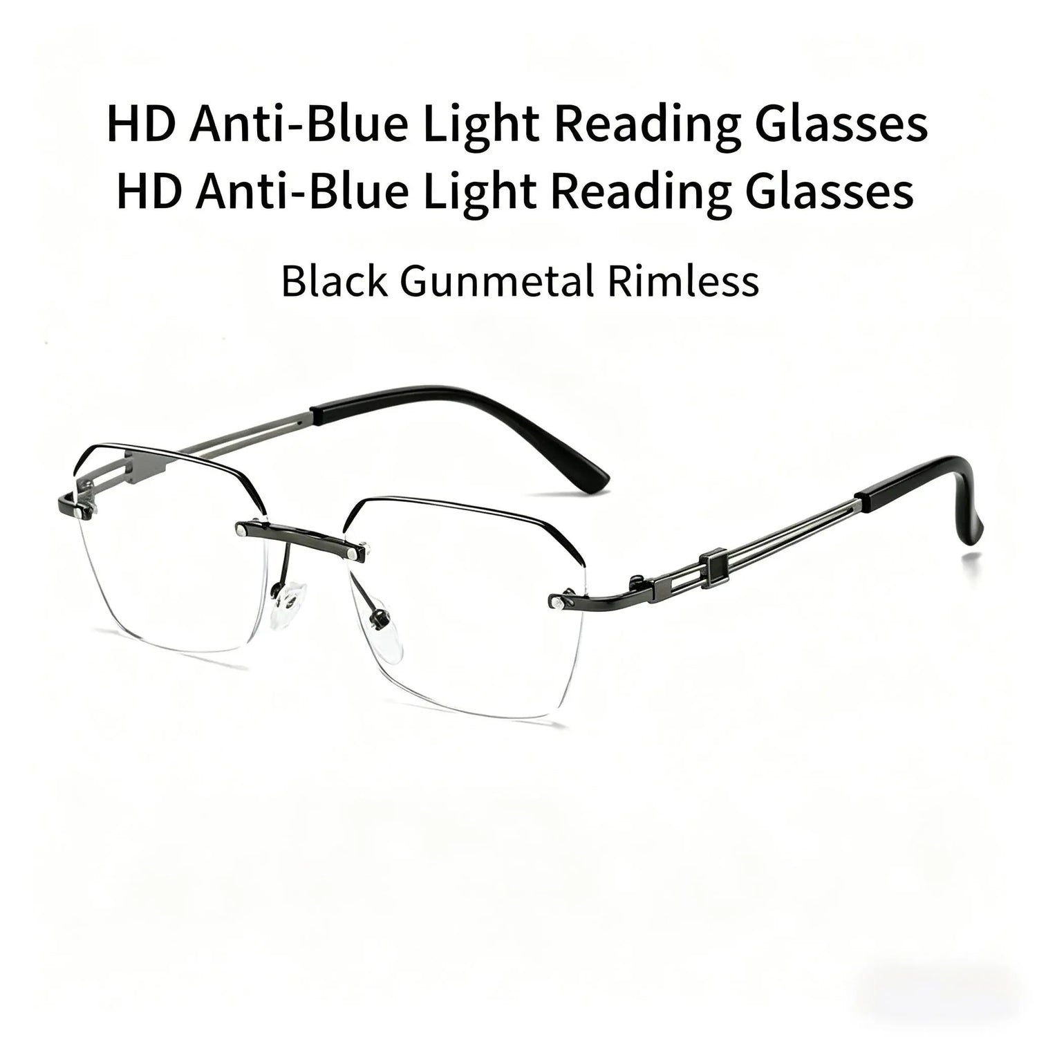 Modern Minimalist Frameless Blue Blocking Reading Glasses