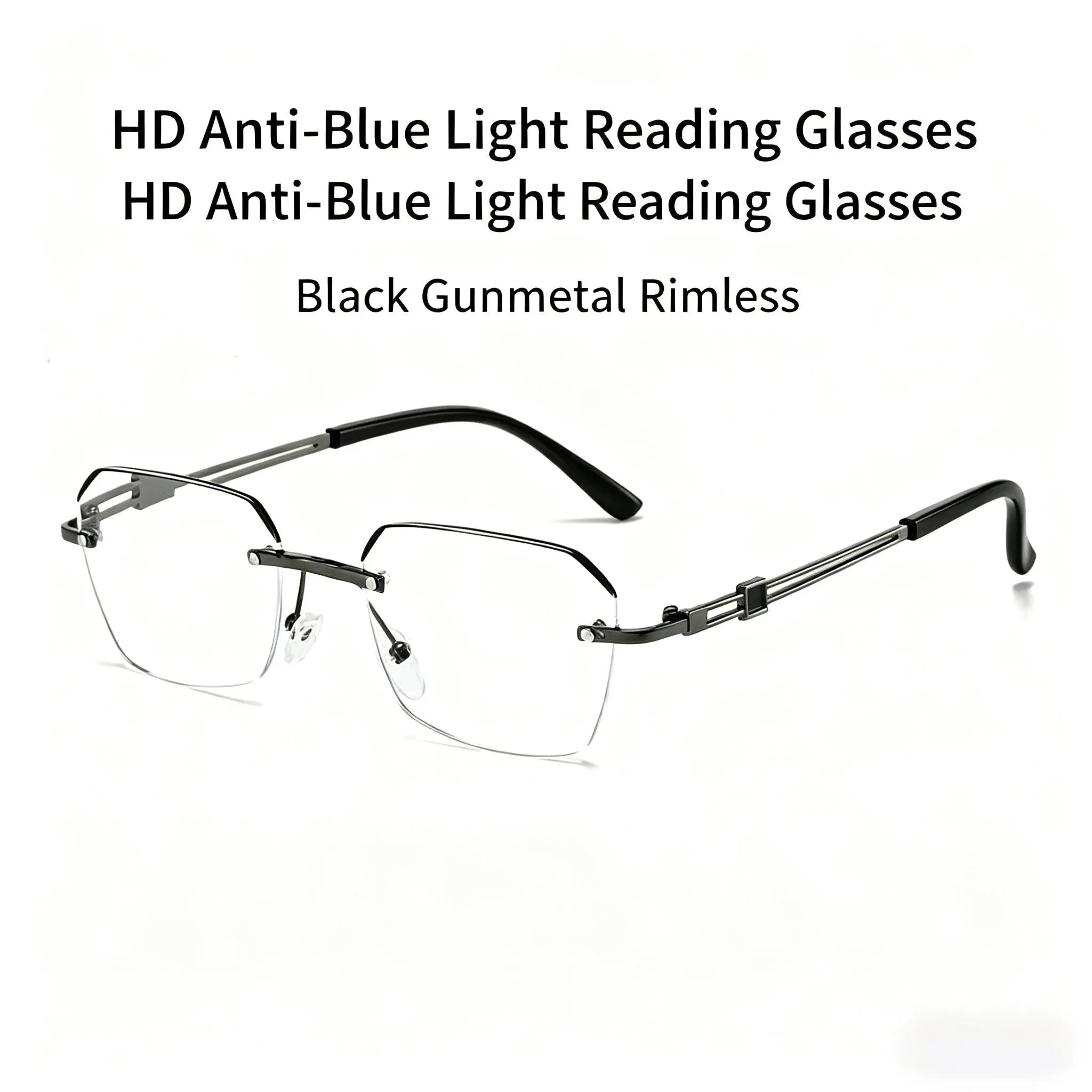 Modern Minimalist Frameless Blue Blocking Reading Glasses