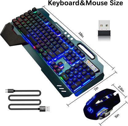 Wireless Gaming Rainbow Nion Keyboard and Mouse