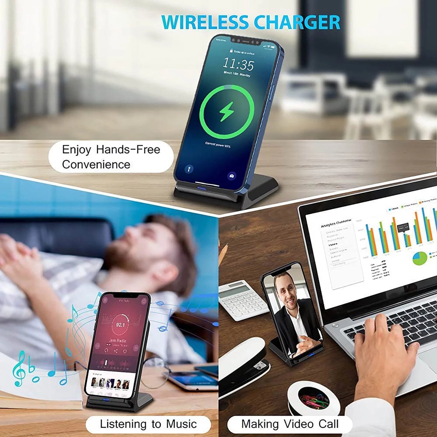 Fast Wireless Charging Stand for Iphone Android-20W