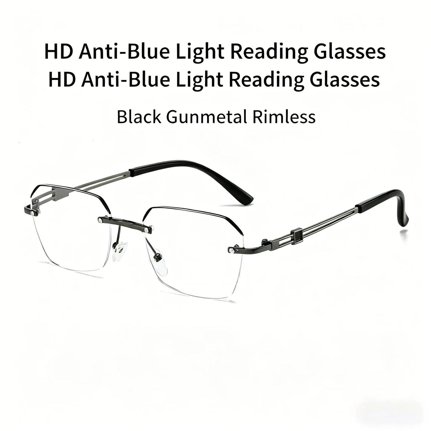 Modern Minimalist Frameless Blue Blocking Reading Glasses