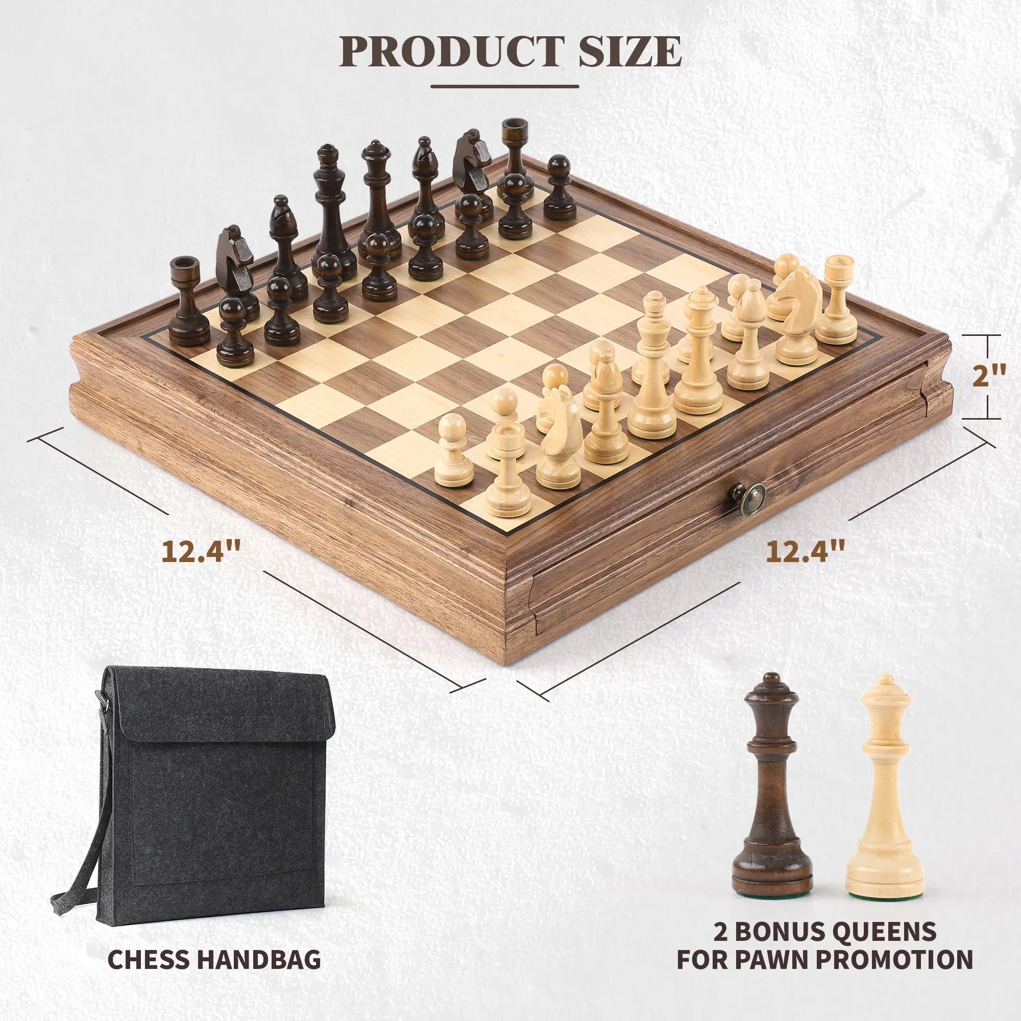 Black Walnut Chess Retro Drawer