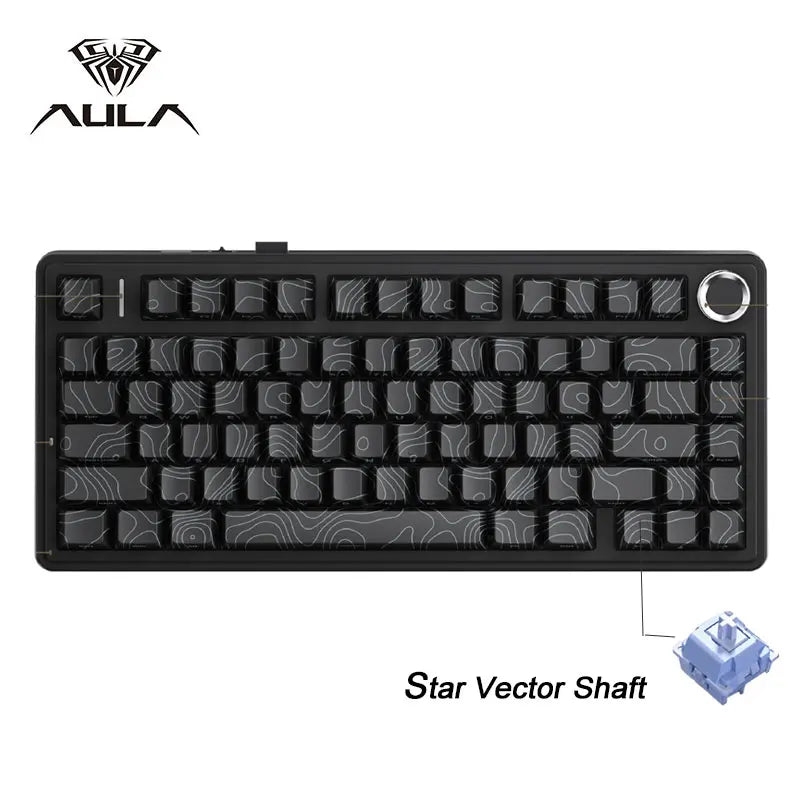 F75 Wireless Gaming Mechanical Keyboard RGB Light Customized 75% Layout Tri Modes Contour Side Carved PBT Keycap Keyboard