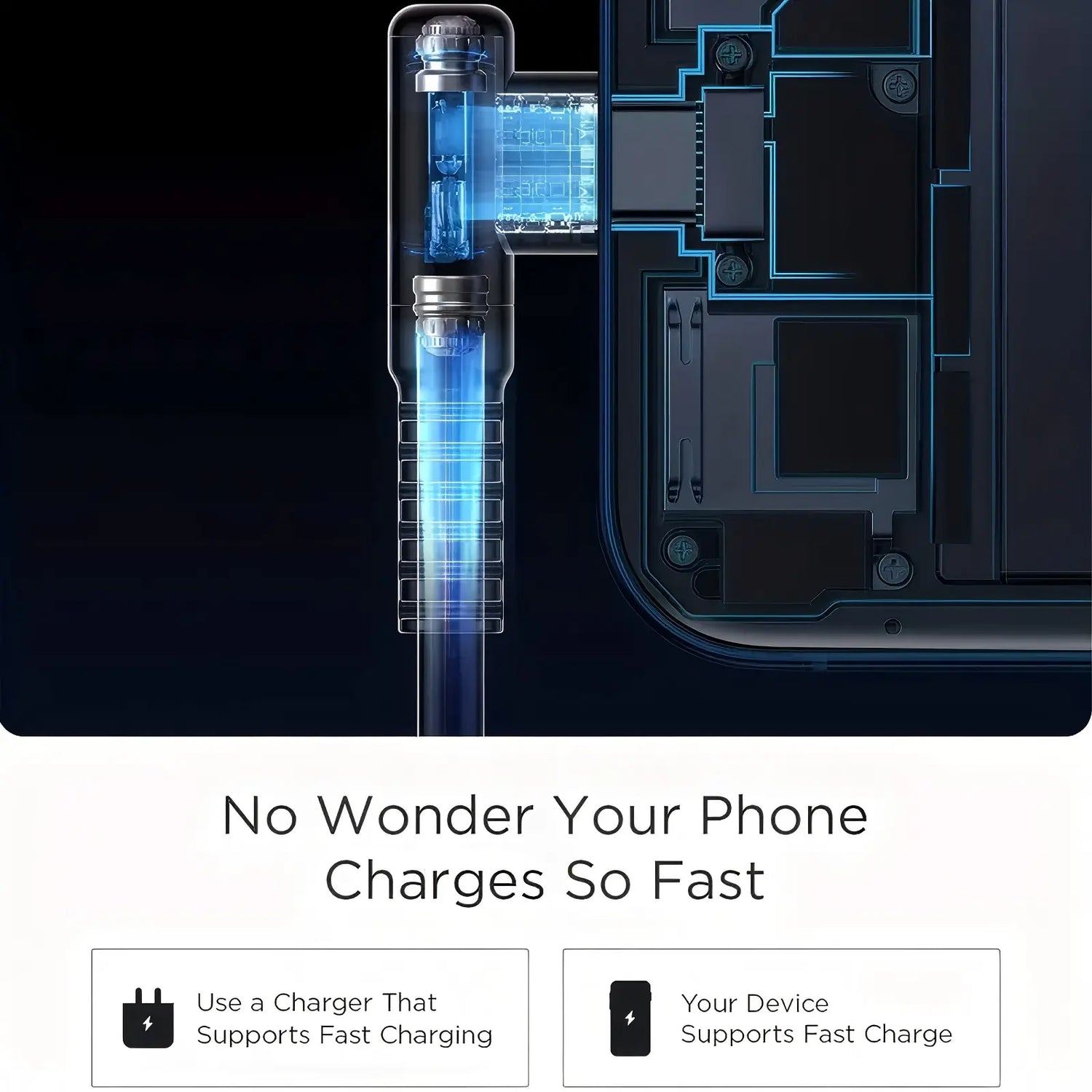 USB to USB C 90 Degrees Fast Charging Cable