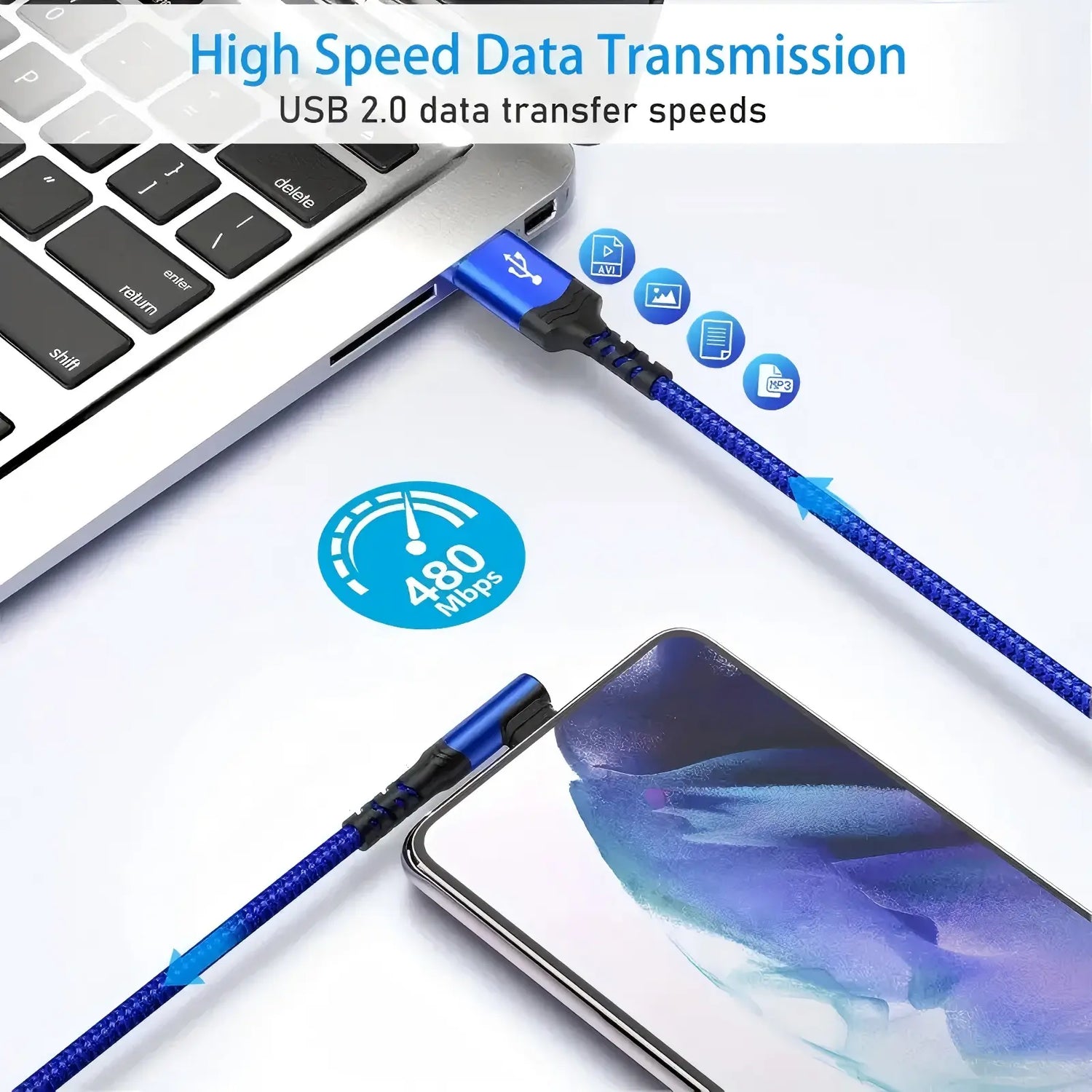 USB to USB C 90 Degrees Fast Charging Cable