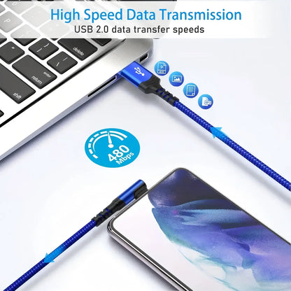 USB to USB C 90 Degrees Fast Charging Cable