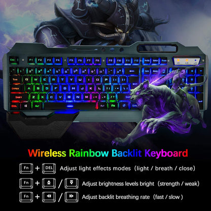 Wireless Gaming Rainbow Nion Keyboard and Mouse