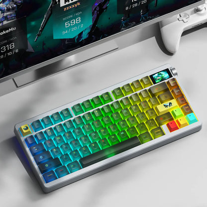 Aula Nova75 Wireless Mechanical Keyboard - Customizable 75% Gasket Mounted RGB Gaming Keyboard with TFT Screen, Tri-Mode Hot-Swappable, 8000mAh Battery for Mac, Windows, iOS, Android &amp; Esports