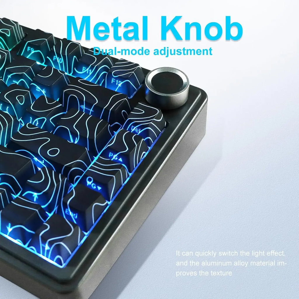 F75 Wireless Gaming Mechanical Keyboard RGB Light Customized 75% Layout Tri Modes Contour Side Carved PBT Keycap Keyboard