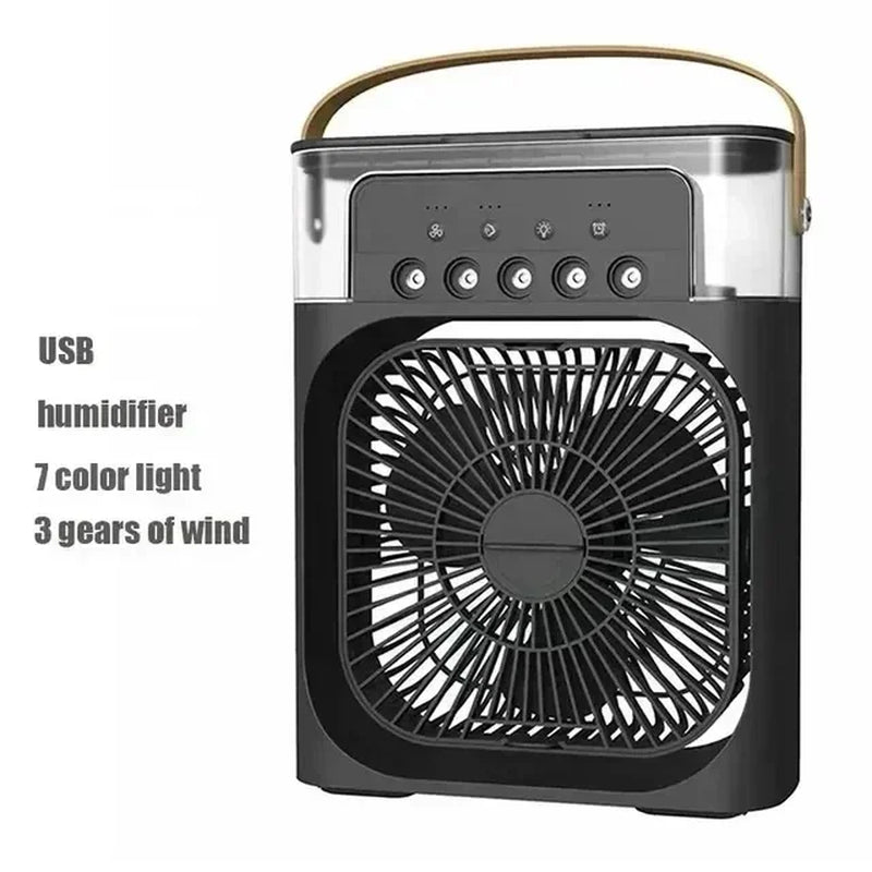Fan - 3 in 1 Portable Desktop Humidifier Cooler USB Mini Air Conditioner Night Light Spray Quiet Summer Cooling for Home