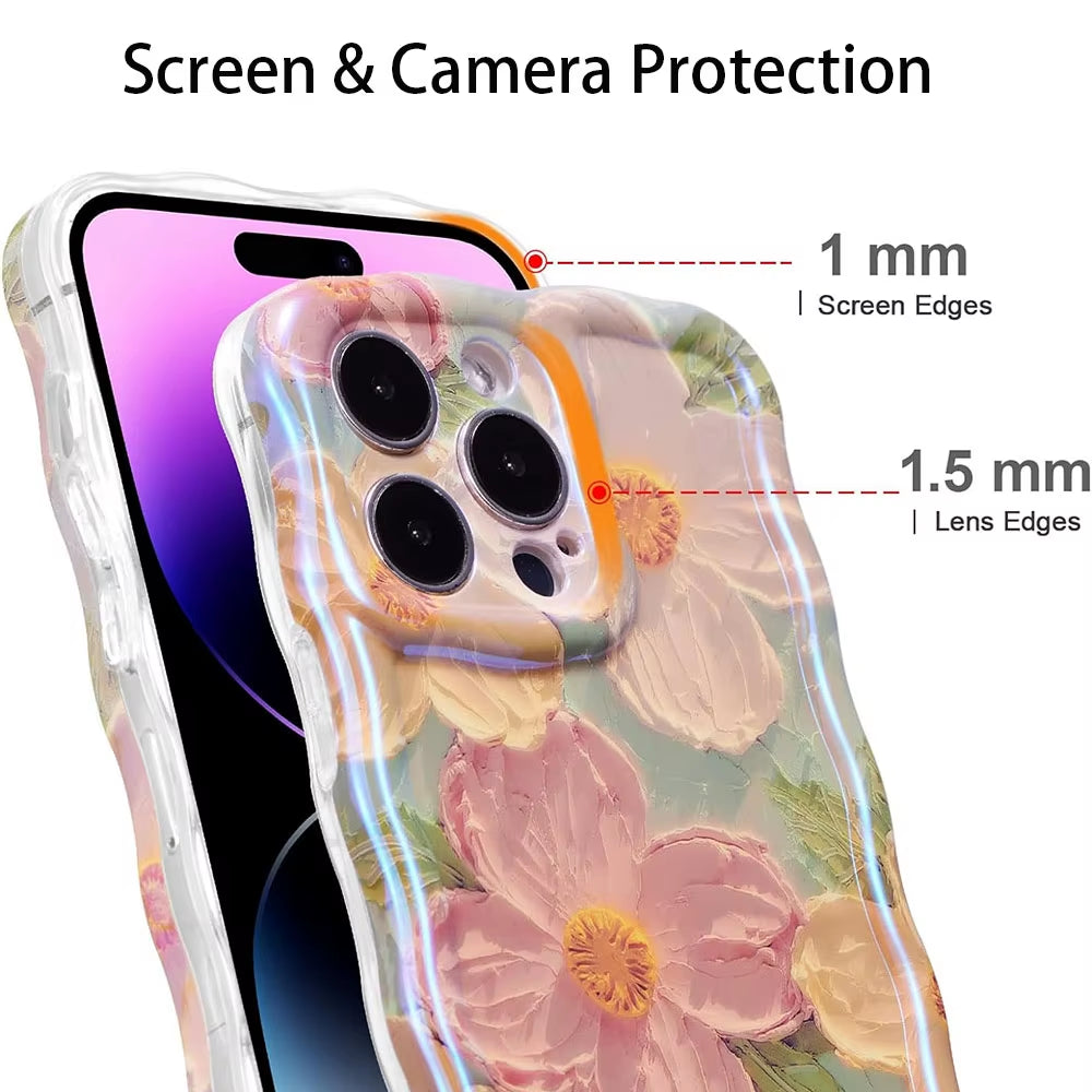 Stylish Phone Case for Iphone Retro Oil Painting Flower