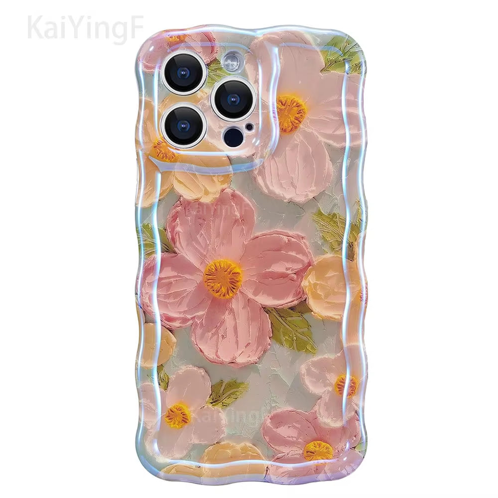 Stylish Phone Case for Iphone Retro Oil Painting Flower